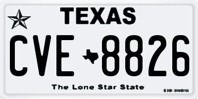 TX license plate CVE8826