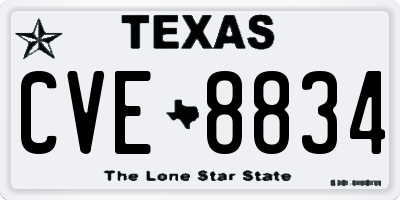 TX license plate CVE8834