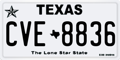 TX license plate CVE8836