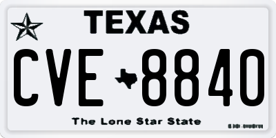 TX license plate CVE8840