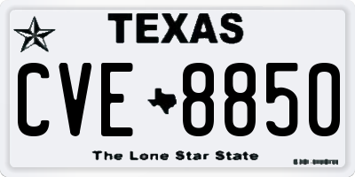TX license plate CVE8850