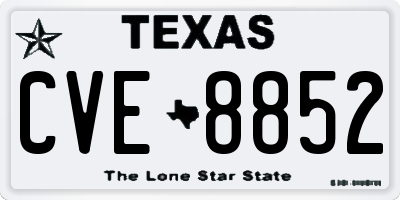 TX license plate CVE8852