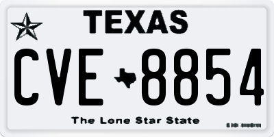 TX license plate CVE8854