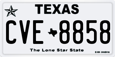 TX license plate CVE8858