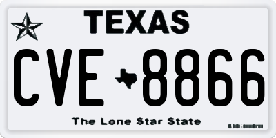 TX license plate CVE8866