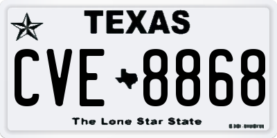 TX license plate CVE8868