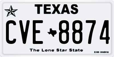 TX license plate CVE8874