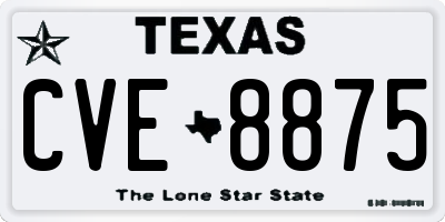TX license plate CVE8875