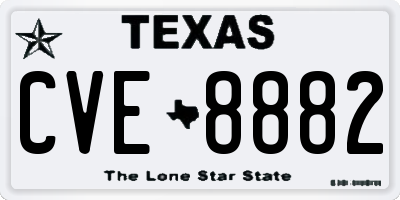 TX license plate CVE8882