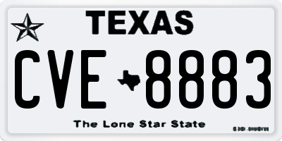 TX license plate CVE8883