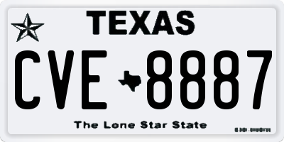 TX license plate CVE8887