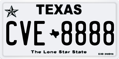 TX license plate CVE8888