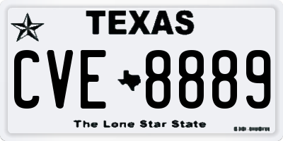 TX license plate CVE8889