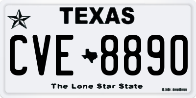 TX license plate CVE8890