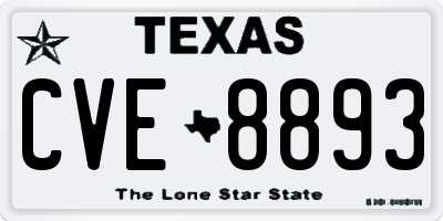 TX license plate CVE8893
