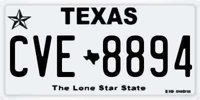 TX license plate CVE8894