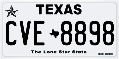 TX license plate CVE8898