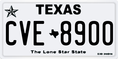 TX license plate CVE8900