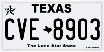TX license plate CVE8903
