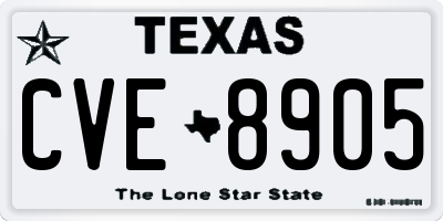 TX license plate CVE8905
