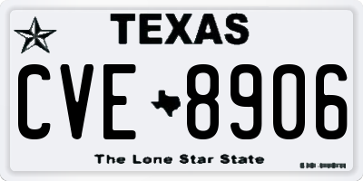 TX license plate CVE8906