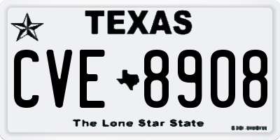 TX license plate CVE8908