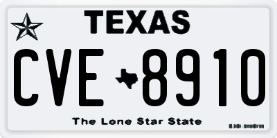 TX license plate CVE8910