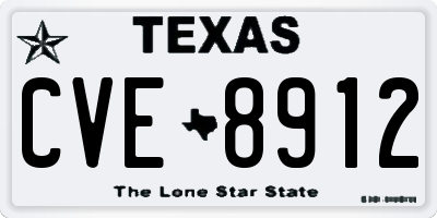 TX license plate CVE8912