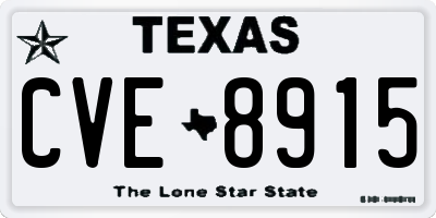 TX license plate CVE8915