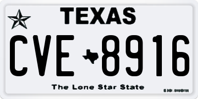 TX license plate CVE8916