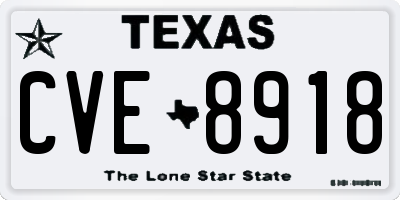 TX license plate CVE8918