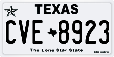 TX license plate CVE8923