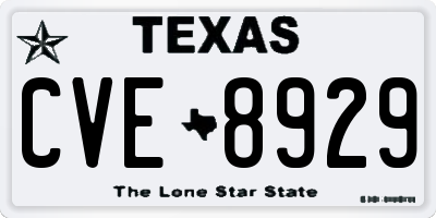 TX license plate CVE8929