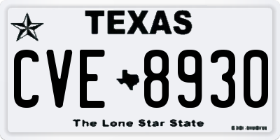 TX license plate CVE8930