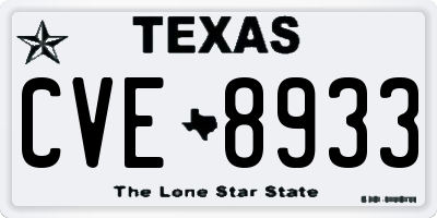 TX license plate CVE8933