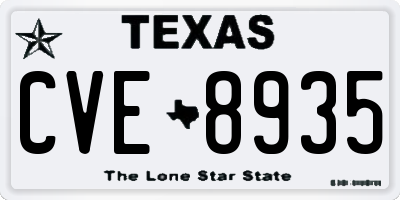 TX license plate CVE8935