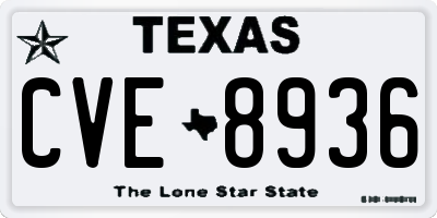 TX license plate CVE8936