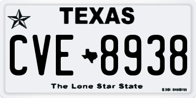 TX license plate CVE8938