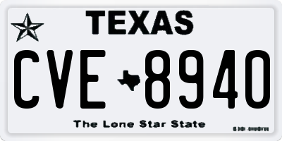 TX license plate CVE8940