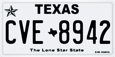 TX license plate CVE8942