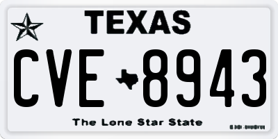 TX license plate CVE8943