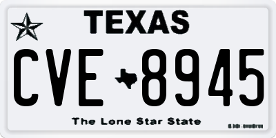 TX license plate CVE8945