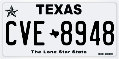 TX license plate CVE8948