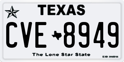 TX license plate CVE8949