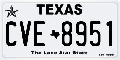 TX license plate CVE8951