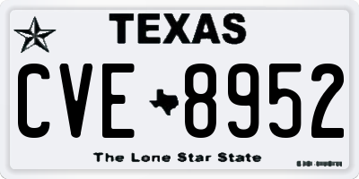 TX license plate CVE8952