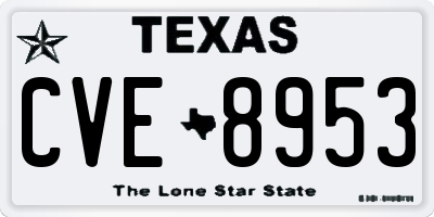 TX license plate CVE8953