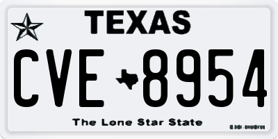 TX license plate CVE8954