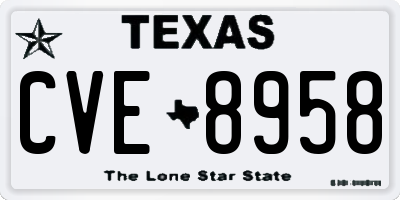 TX license plate CVE8958