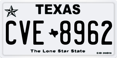 TX license plate CVE8962